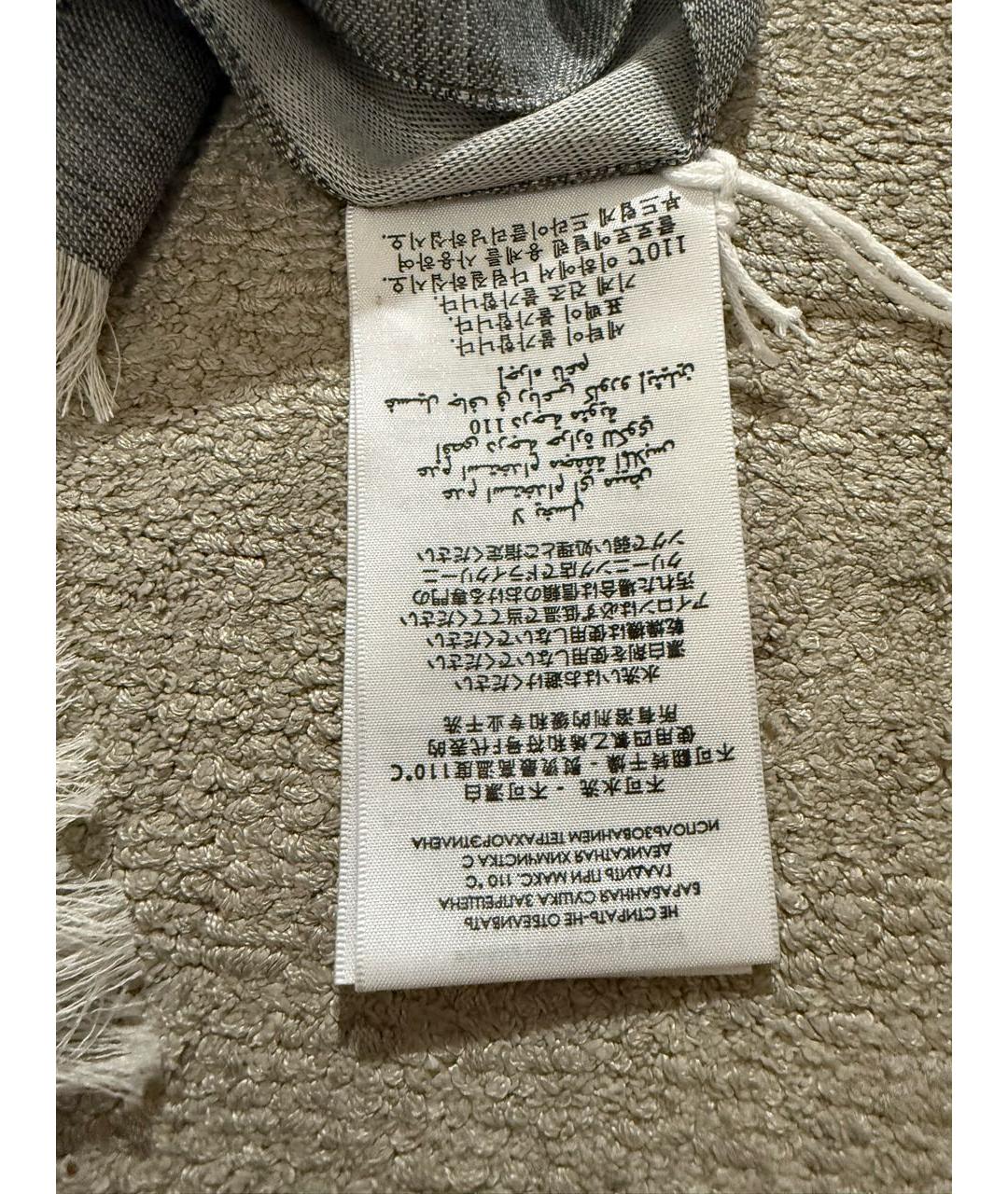 GUCCI Серый шерстяной шарф, фото 6