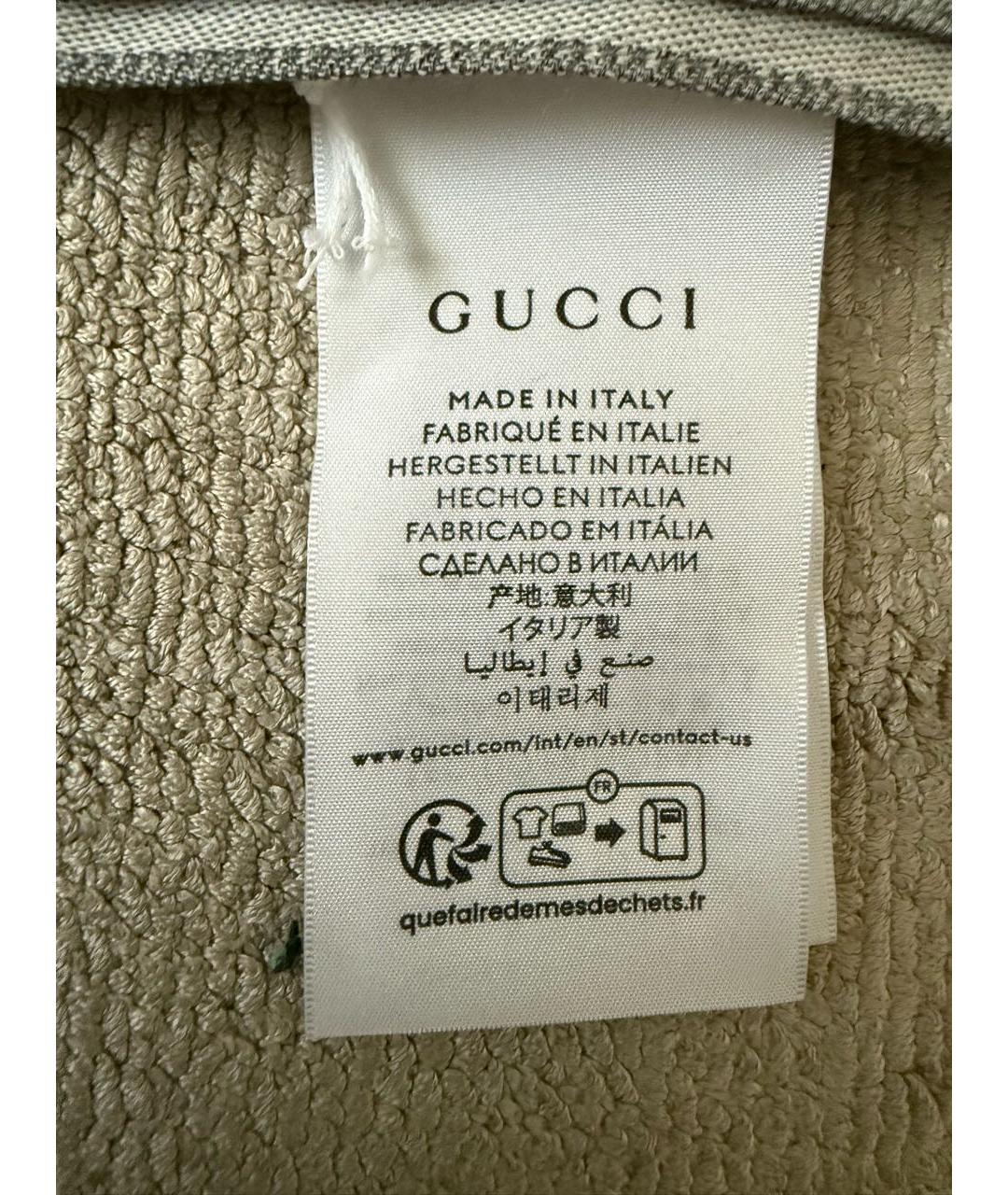 GUCCI Серый шерстяной шарф, фото 3