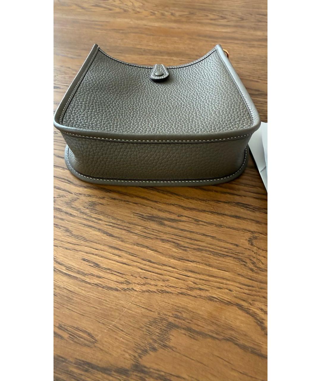 HERMES Бежевая кожаная сумка через плечо, фото 3