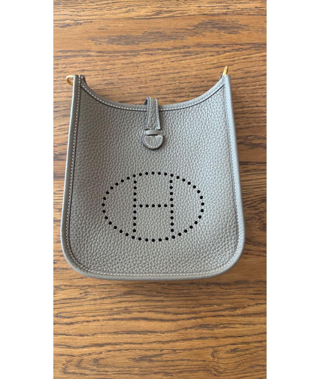 HERMES Бежевая кожаная сумка через плечо, фото 8