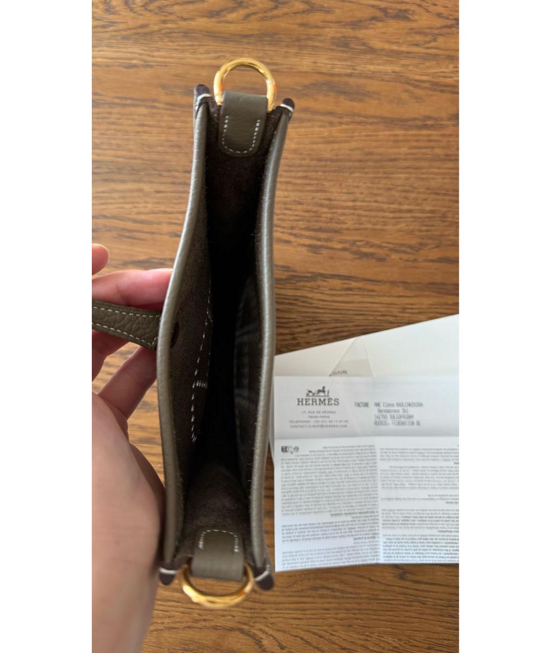 HERMES Бежевая кожаная сумка через плечо, фото 4