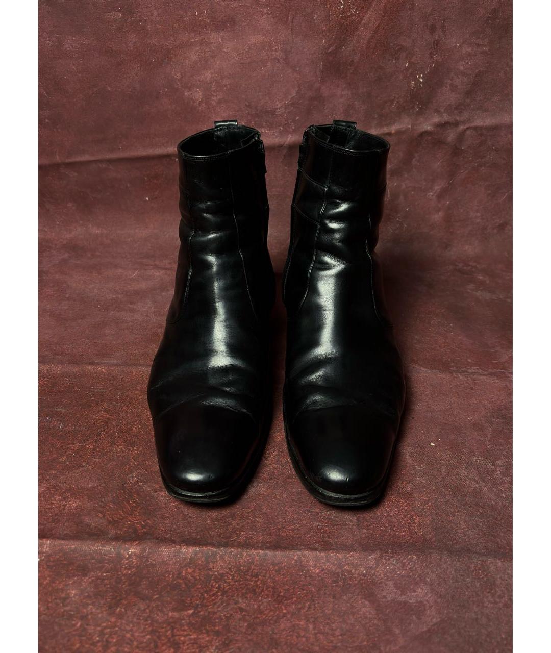 CHRISTIAN DIOR Черные кожаные высокие ботинки, фото 3