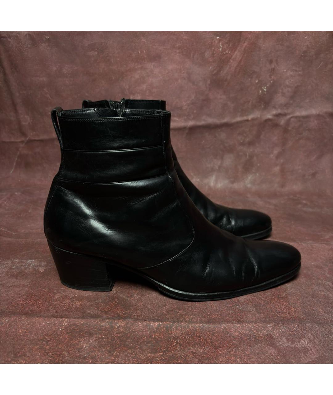 CHRISTIAN DIOR Черные кожаные высокие ботинки, фото 5