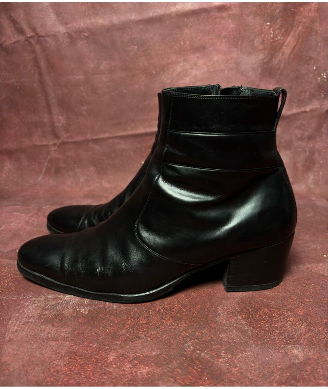 CHRISTIAN DIOR Черные кожаные высокие ботинки, фото 9