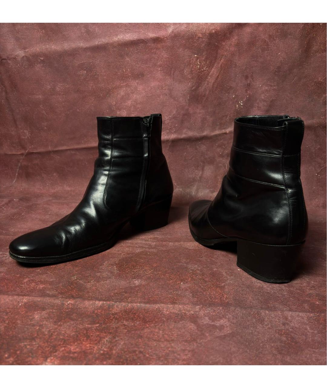 CHRISTIAN DIOR Черные кожаные высокие ботинки, фото 6