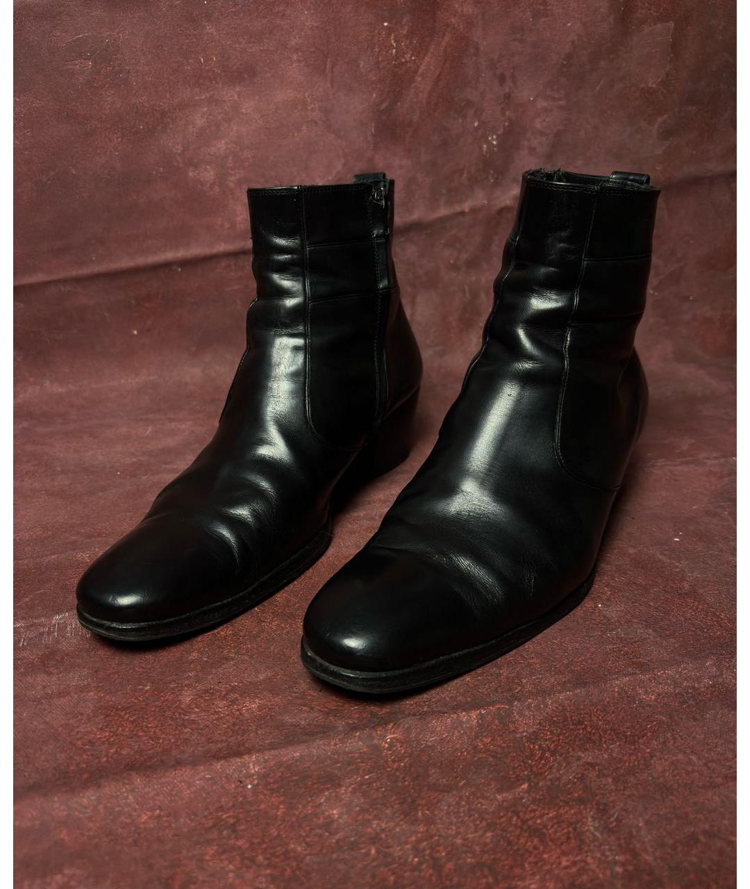 CHRISTIAN DIOR Черные кожаные высокие ботинки, фото 7