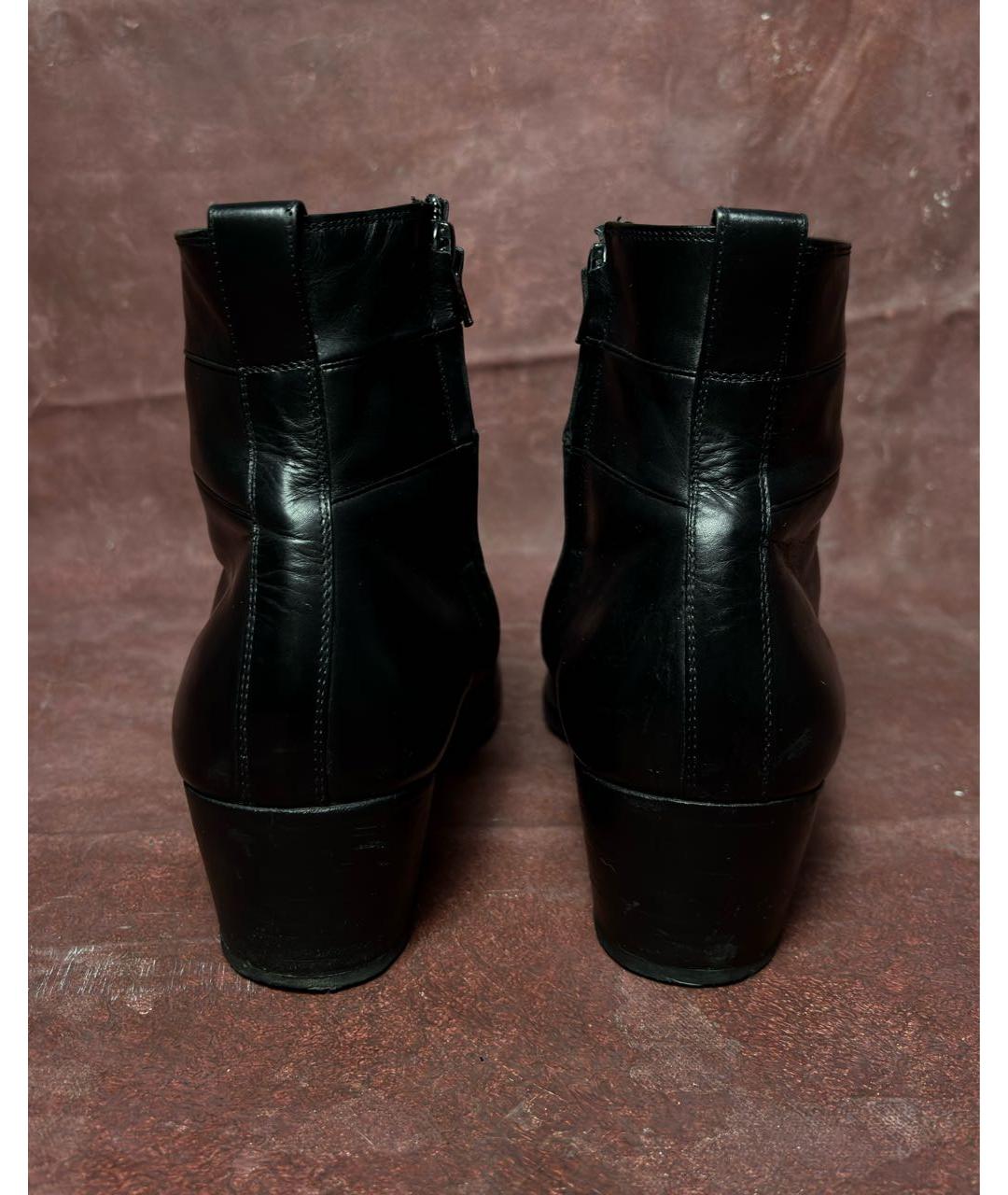 CHRISTIAN DIOR Черные кожаные высокие ботинки, фото 4