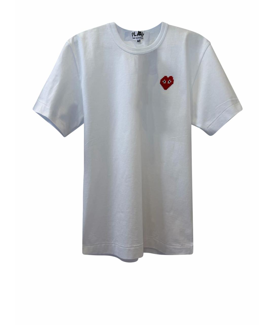 COMME DES GARÇONS PLAY Белая хлопковая футболка, фото 1