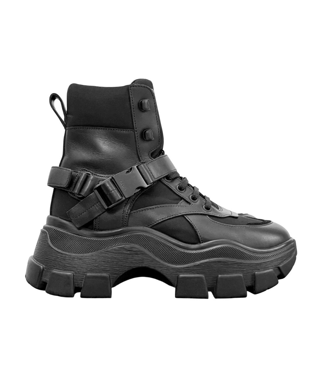 PRADA Черные кожаные ботинки, фото 10