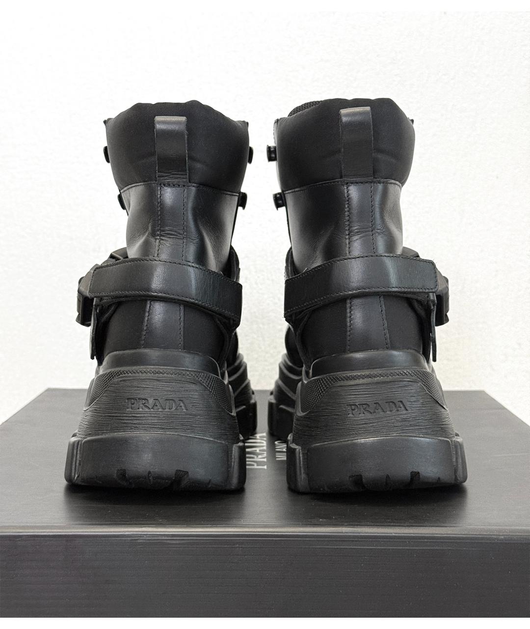 PRADA Черные кожаные ботинки, фото 9
