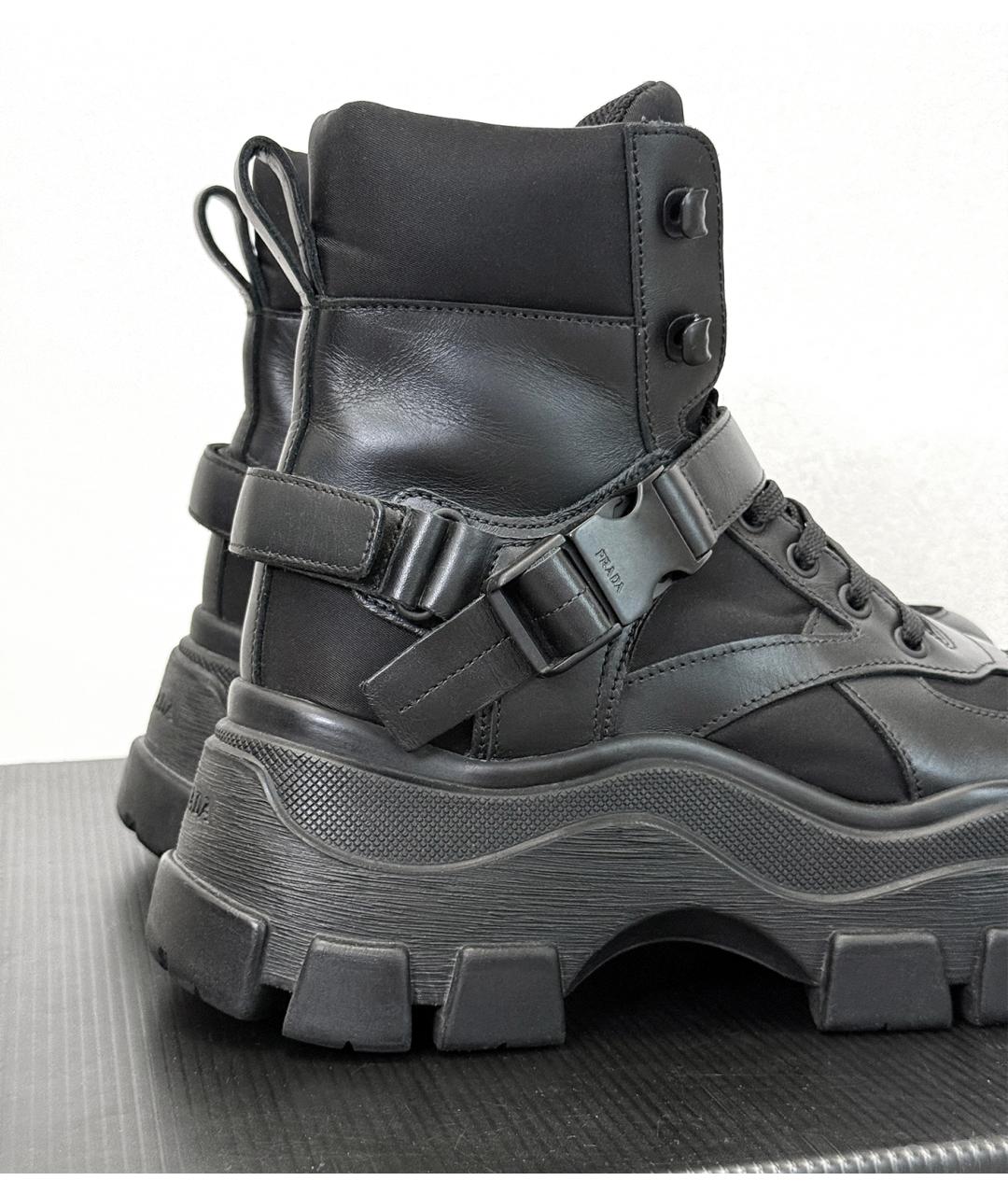 PRADA Черные кожаные ботинки, фото 5