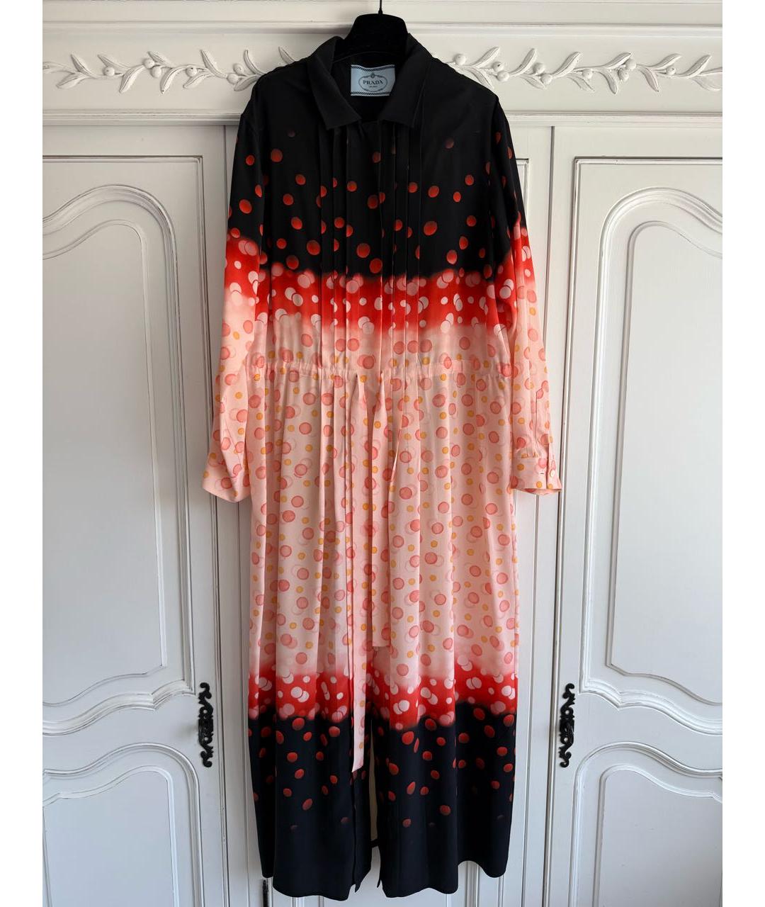 PRADA Черное шелковое повседневное платье, фото 5