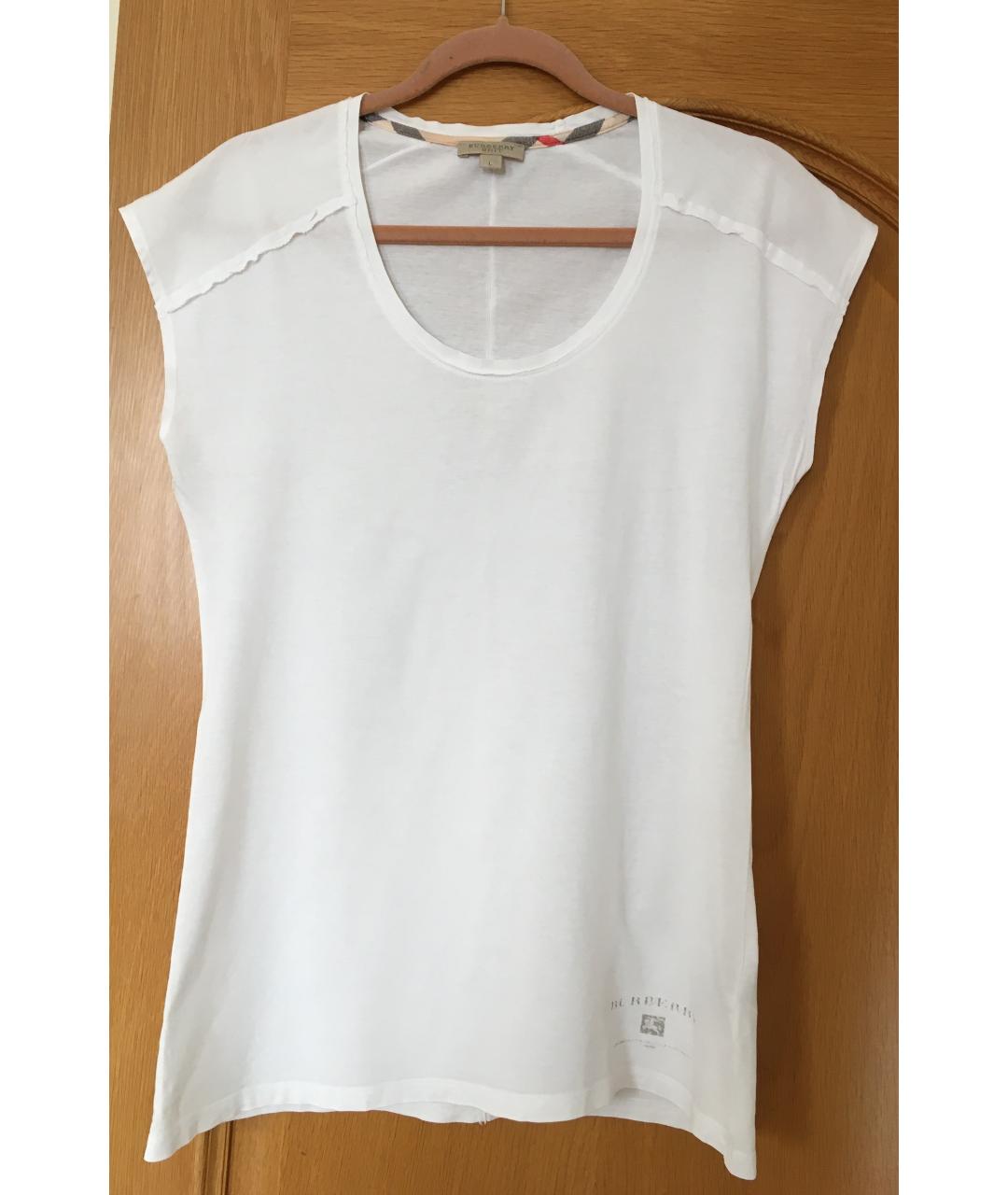BURBERRY Белая хлопковая футболка, фото 10