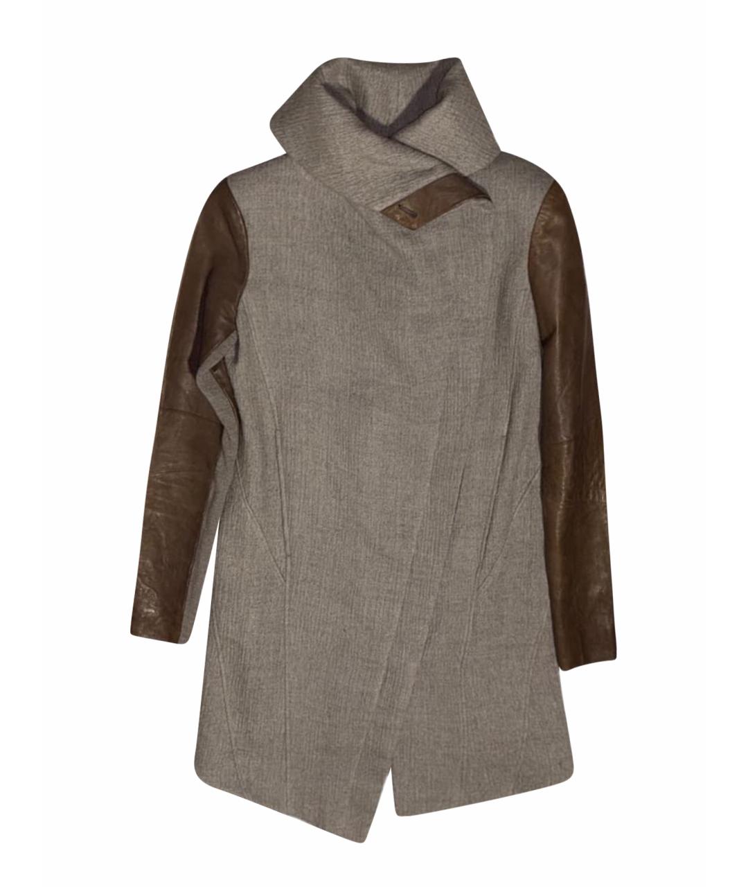 HELMUT LANG Серое пальто, фото 1