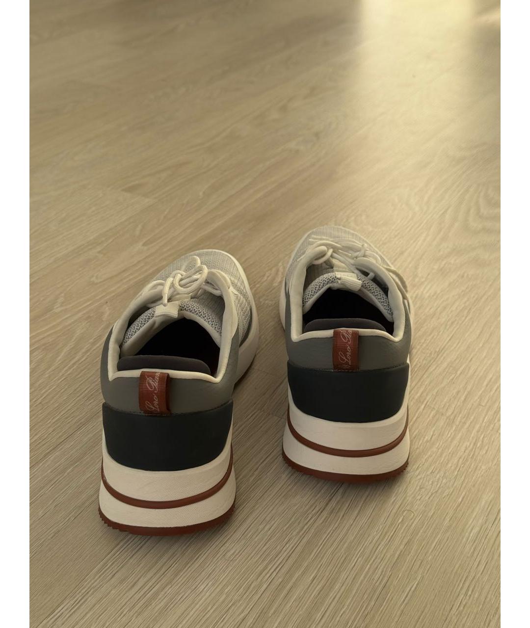 LORO PIANA Белые низкие кроссовки / кеды, фото 4