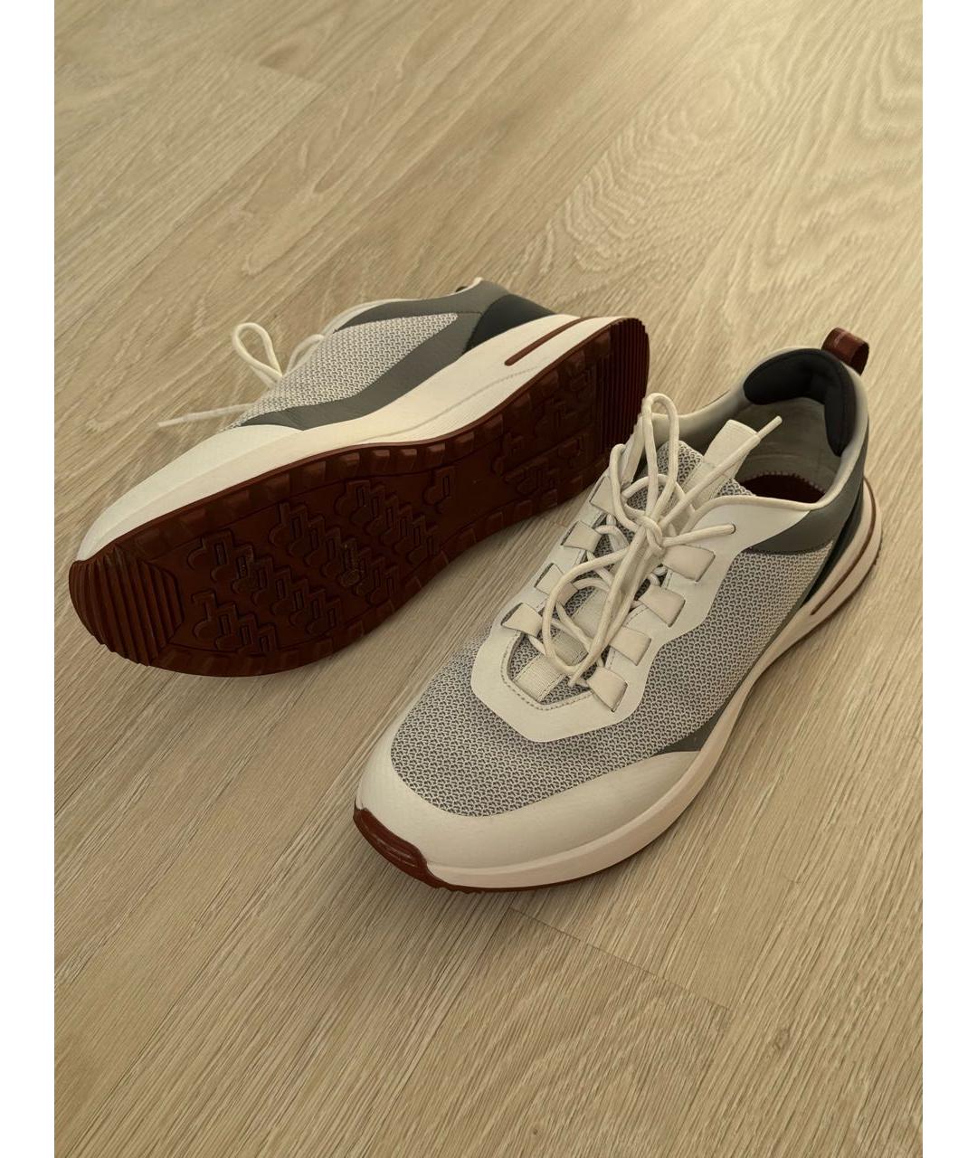 LORO PIANA Белые низкие кроссовки / кеды, фото 8