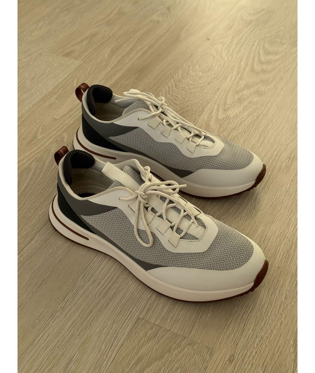 LORO PIANA Белые низкие кроссовки / кеды, фото 3