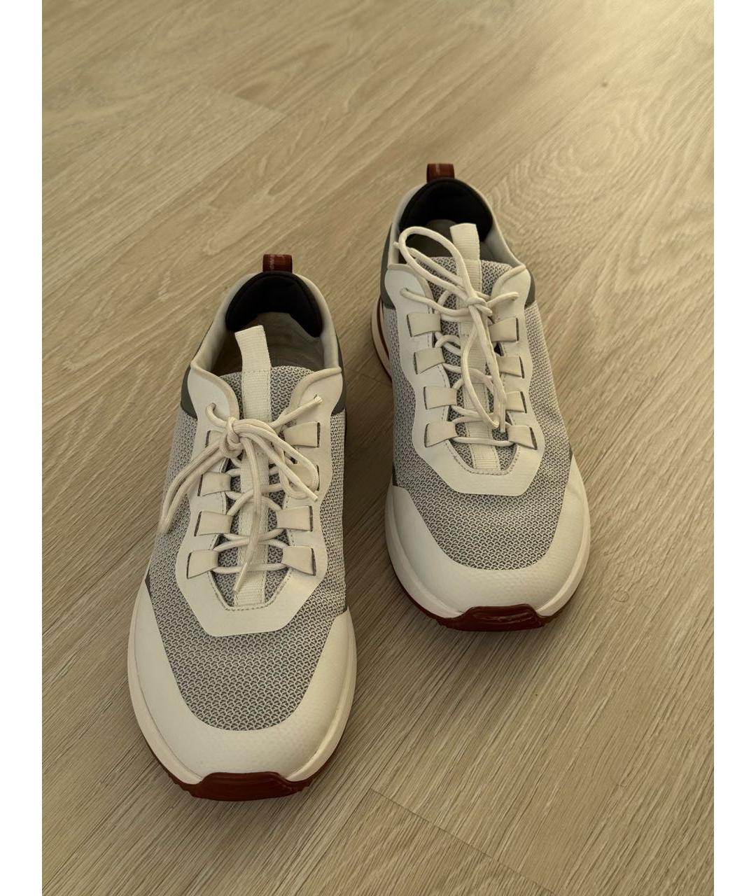 LORO PIANA Белые низкие кроссовки / кеды, фото 2