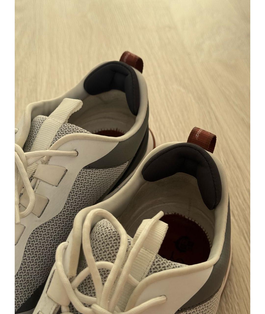 LORO PIANA Белые низкие кроссовки / кеды, фото 7