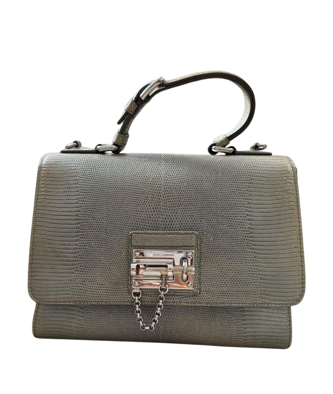 DOLCE&GABBANA Серая кожаная сумка через плечо, фото 1
