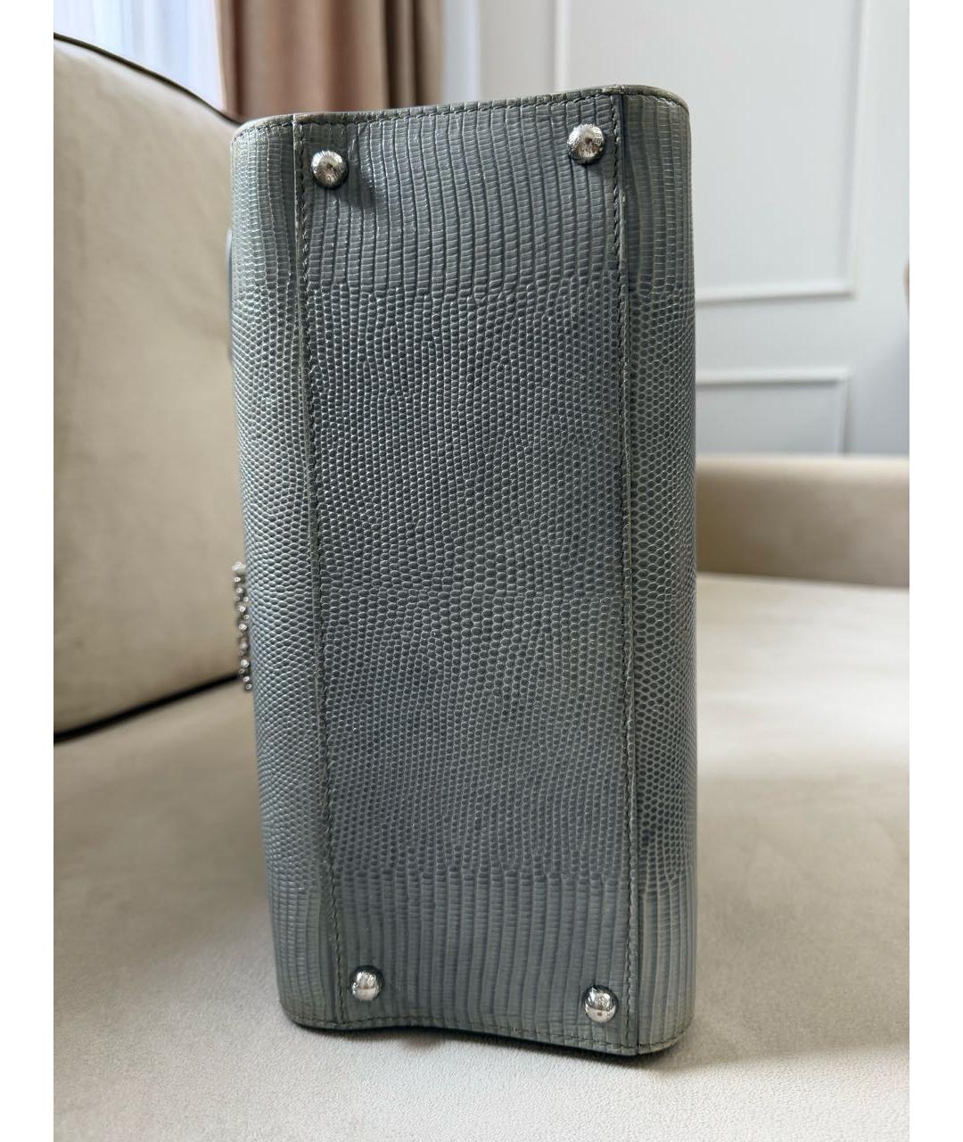DOLCE&GABBANA Серая кожаная сумка через плечо, фото 6