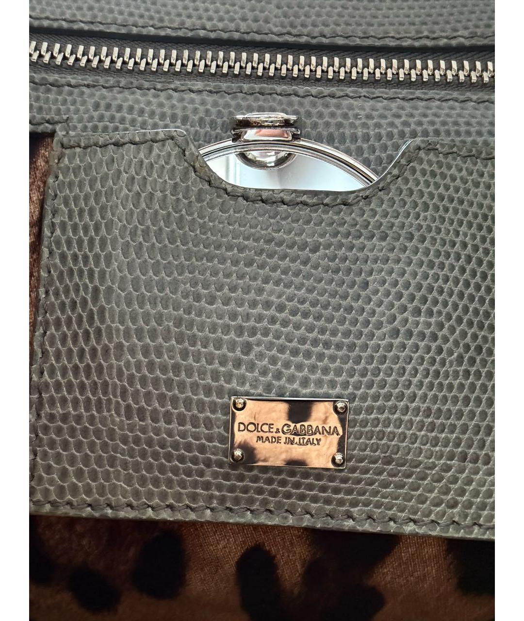 DOLCE&GABBANA Серая кожаная сумка через плечо, фото 9