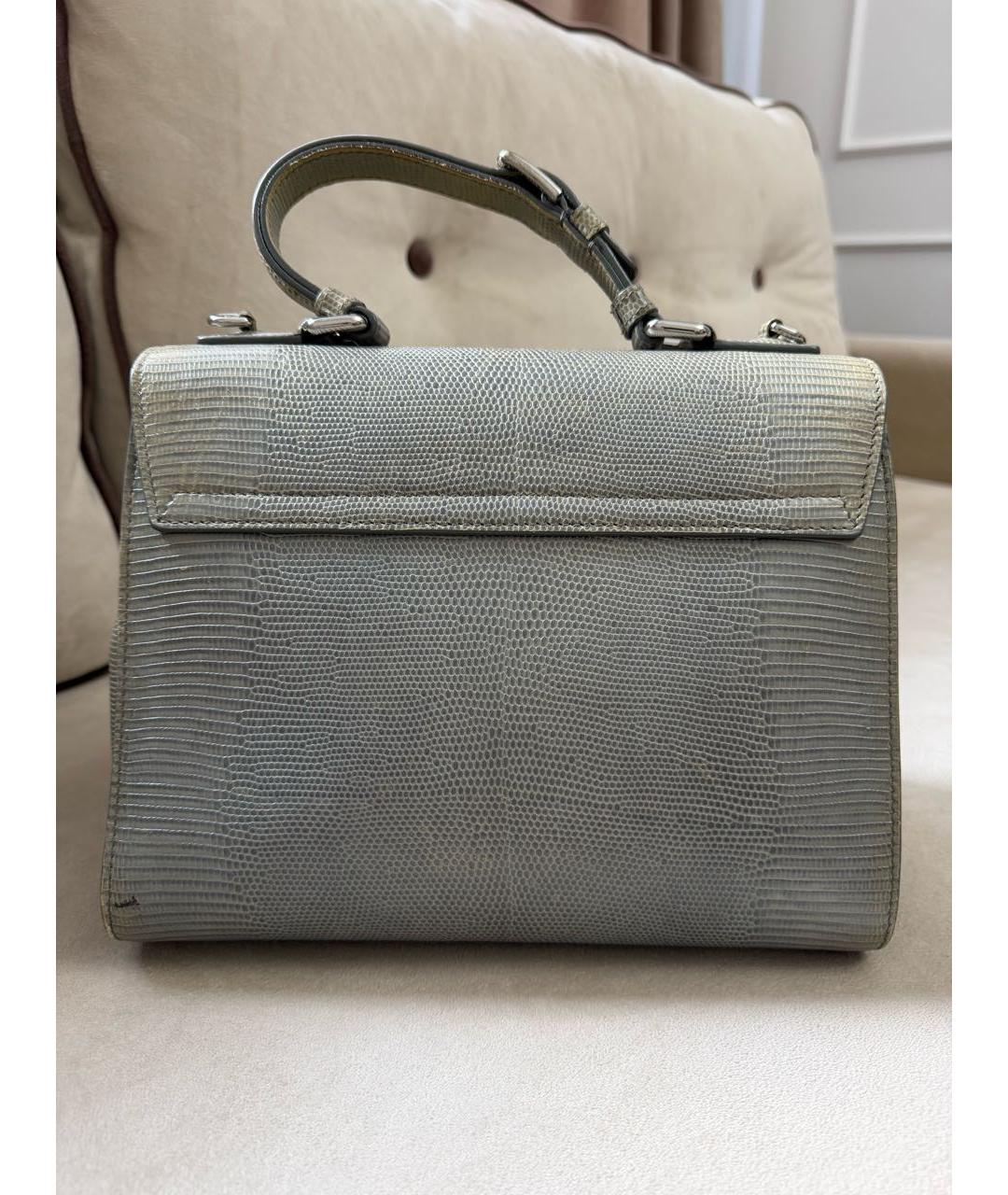DOLCE&GABBANA Серая кожаная сумка через плечо, фото 4