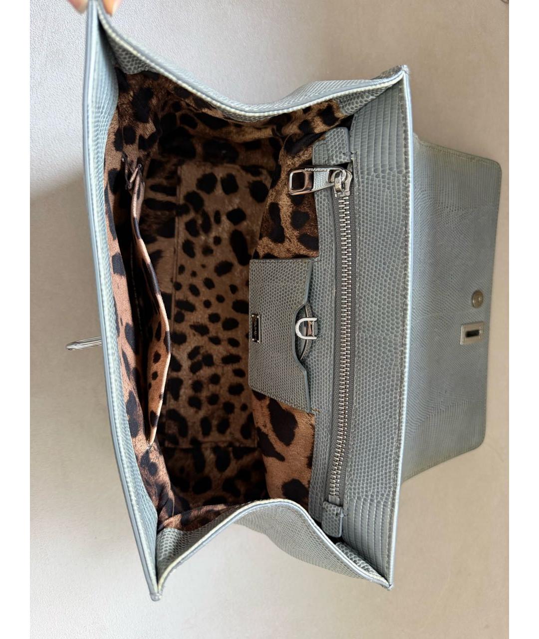 DOLCE&GABBANA Серая кожаная сумка через плечо, фото 5