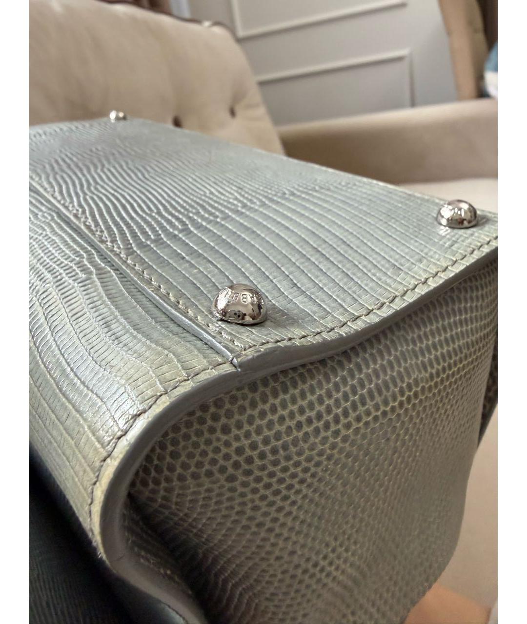 DOLCE&GABBANA Серая кожаная сумка через плечо, фото 7