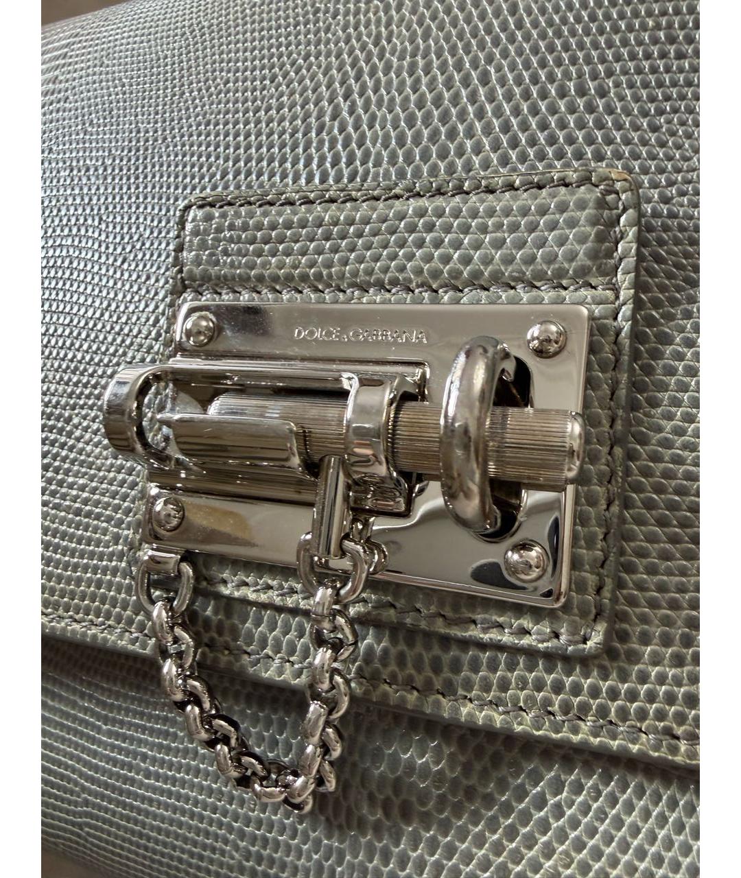 DOLCE&GABBANA Серая кожаная сумка через плечо, фото 8