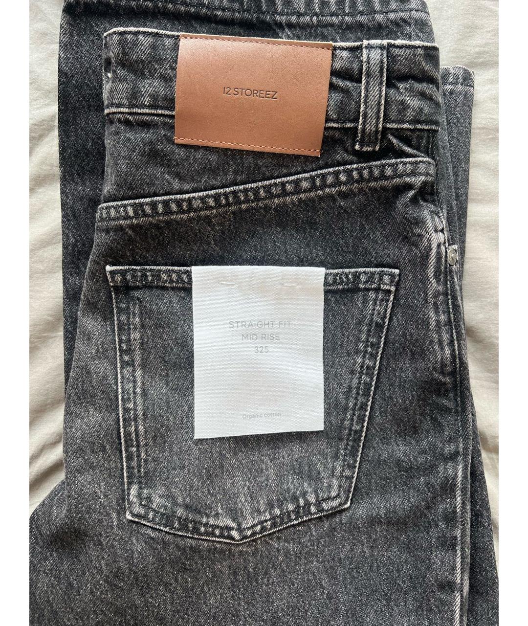 12 STOREEZ Черные хлопковые прямые джинсы, фото 6