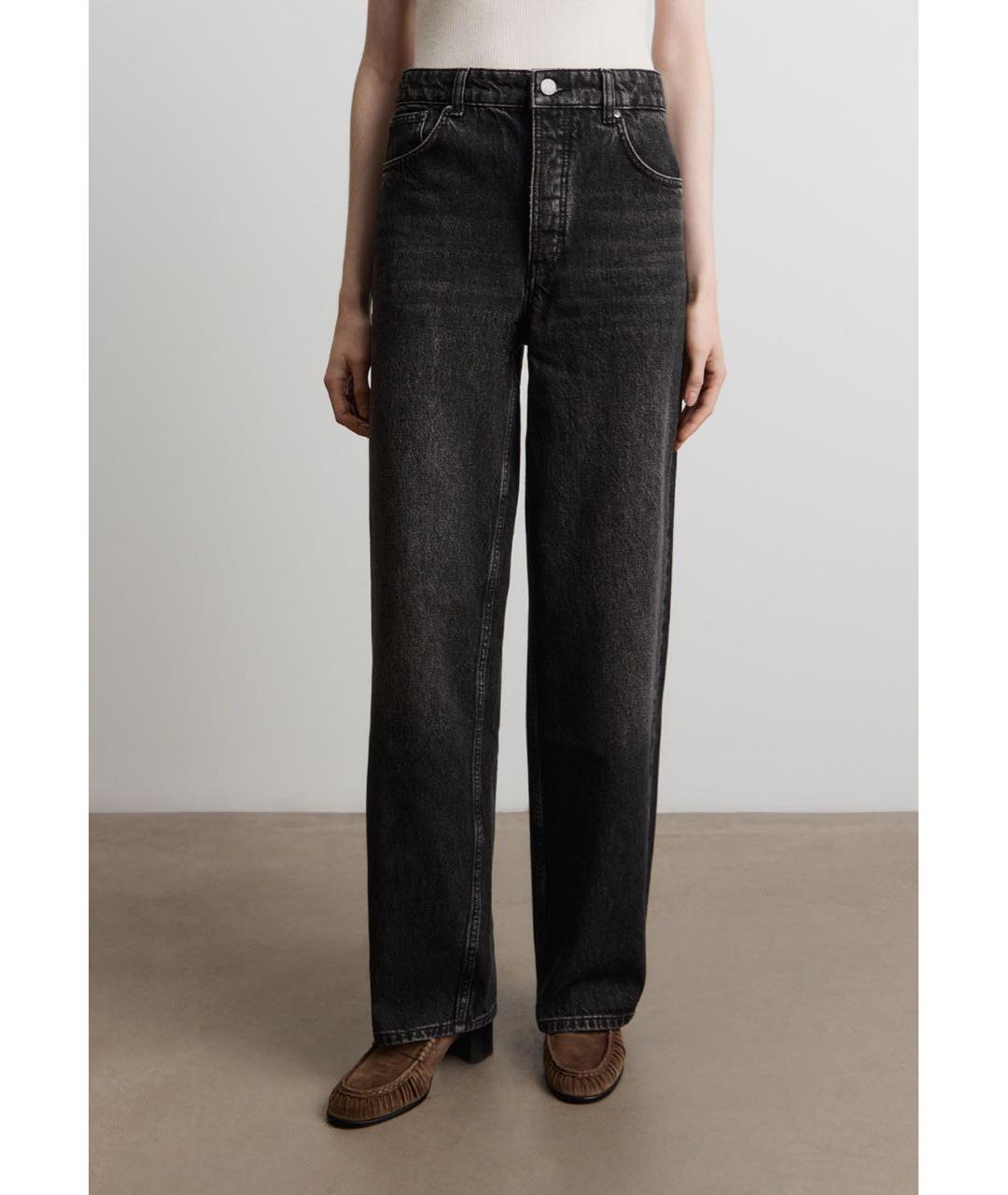 12 STOREEZ Черные хлопковые прямые джинсы, фото 2