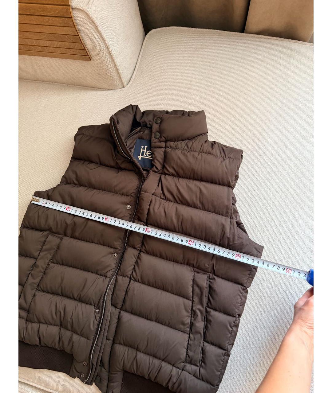 HERNO Коричневый жилет, фото 5
