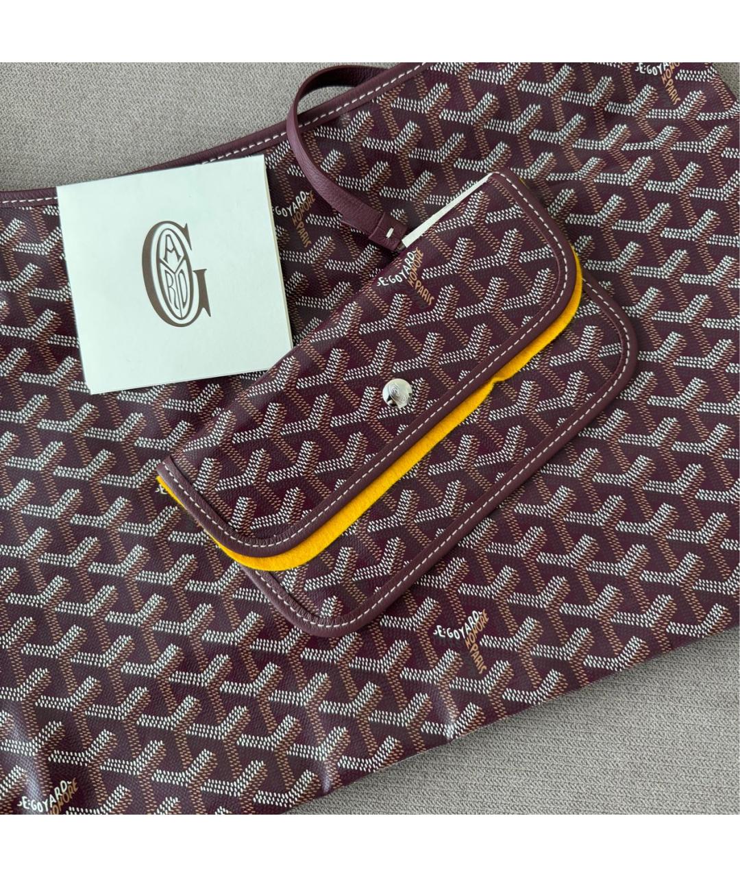 GOYARD Бордовая сумка тоут, фото 3