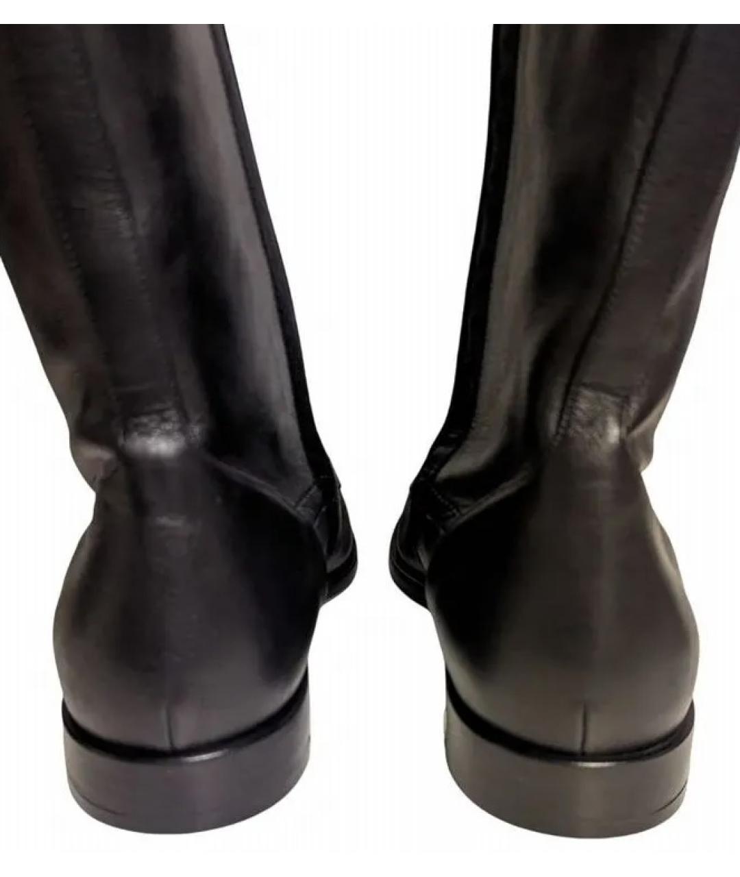 GIORGIO ARMANI Черные кожаные сапоги, фото 4
