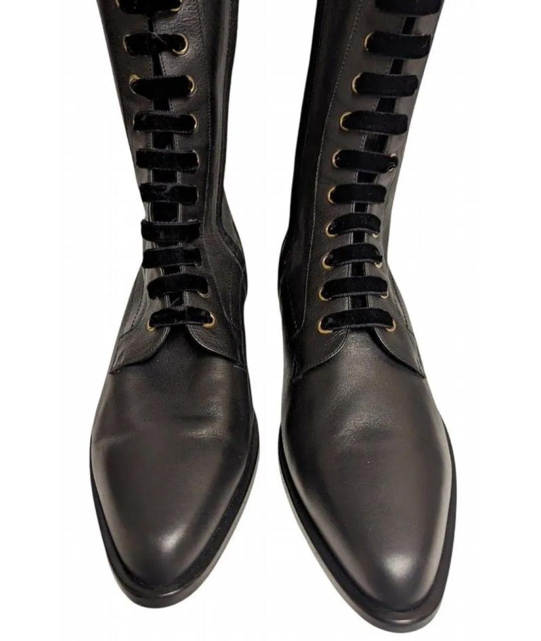 GIORGIO ARMANI Черные кожаные сапоги, фото 3