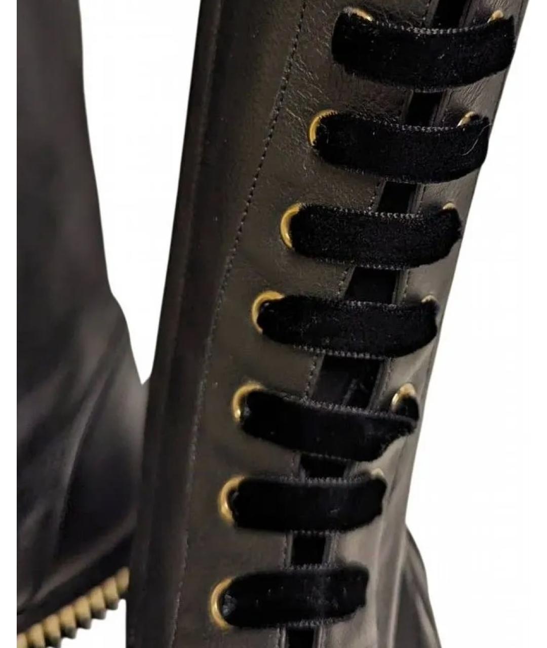 GIORGIO ARMANI Черные кожаные сапоги, фото 7