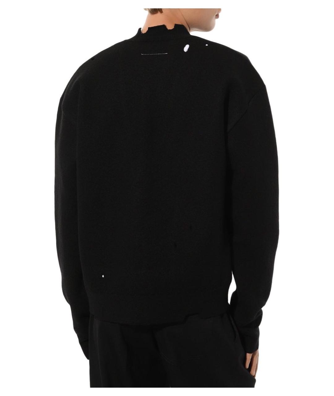 MM6 MAISON MARGIELA Черный шерстяной кардиган, фото 2