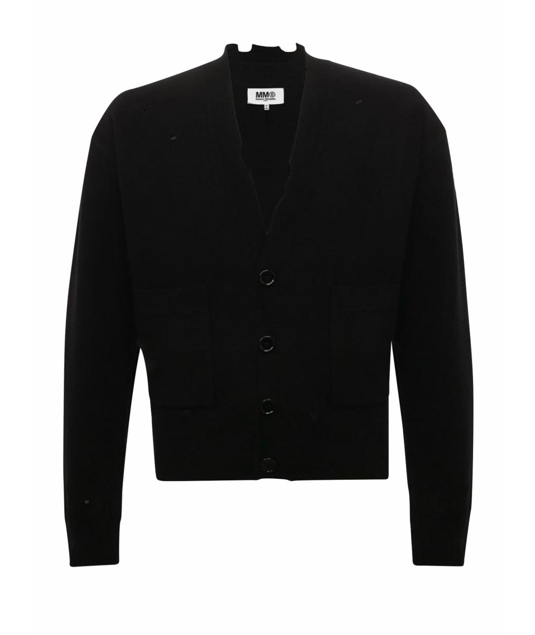 MM6 MAISON MARGIELA Черный шерстяной кардиган, фото 1