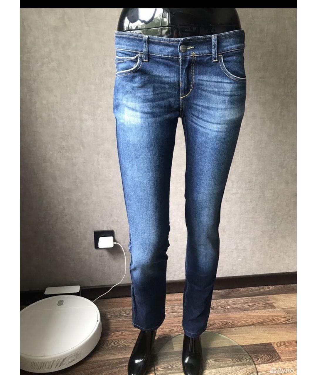 ARMANI JEANS Синие хлопковые прямые джинсы, фото 5