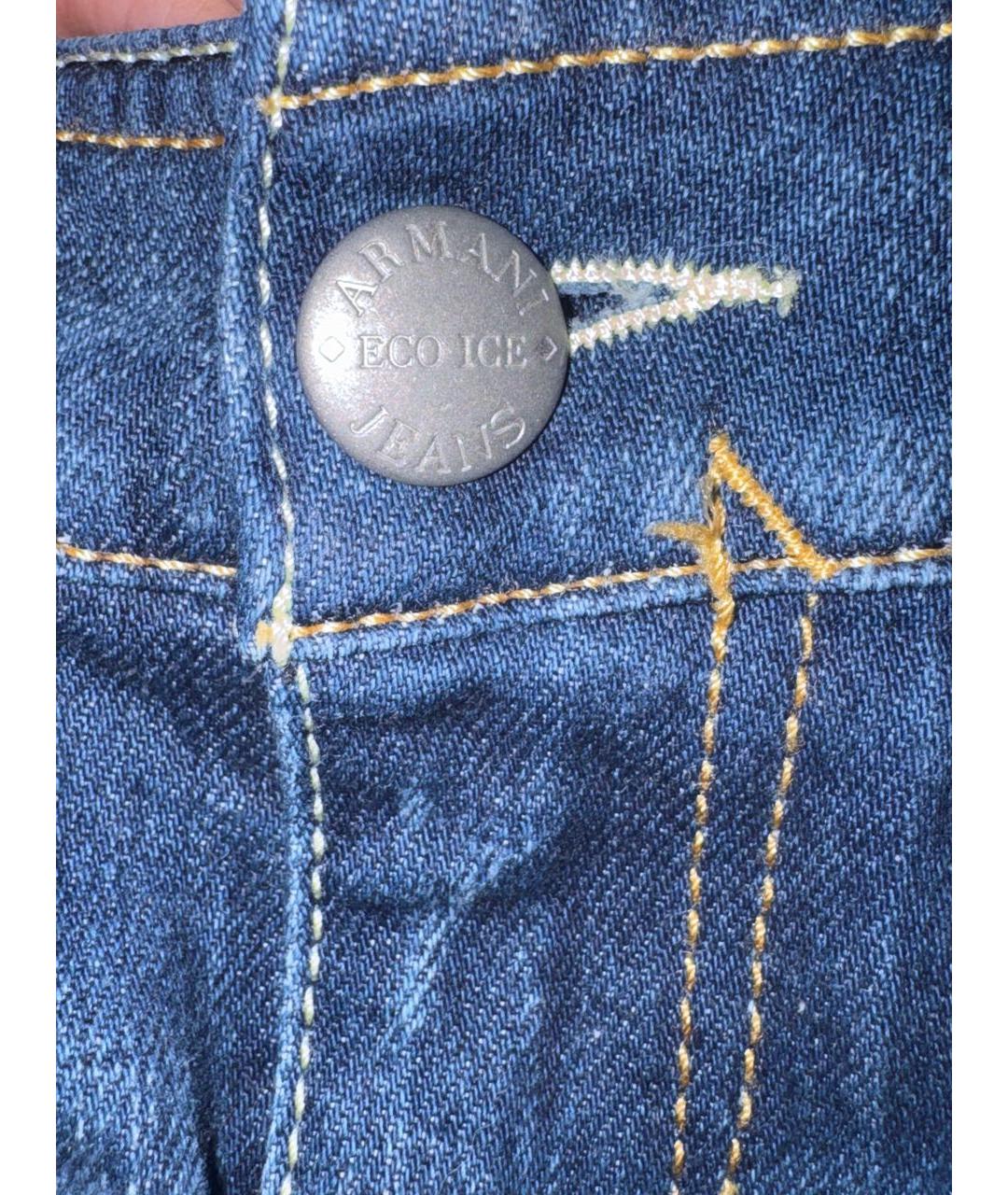 ARMANI JEANS Синие хлопковые прямые джинсы, фото 2