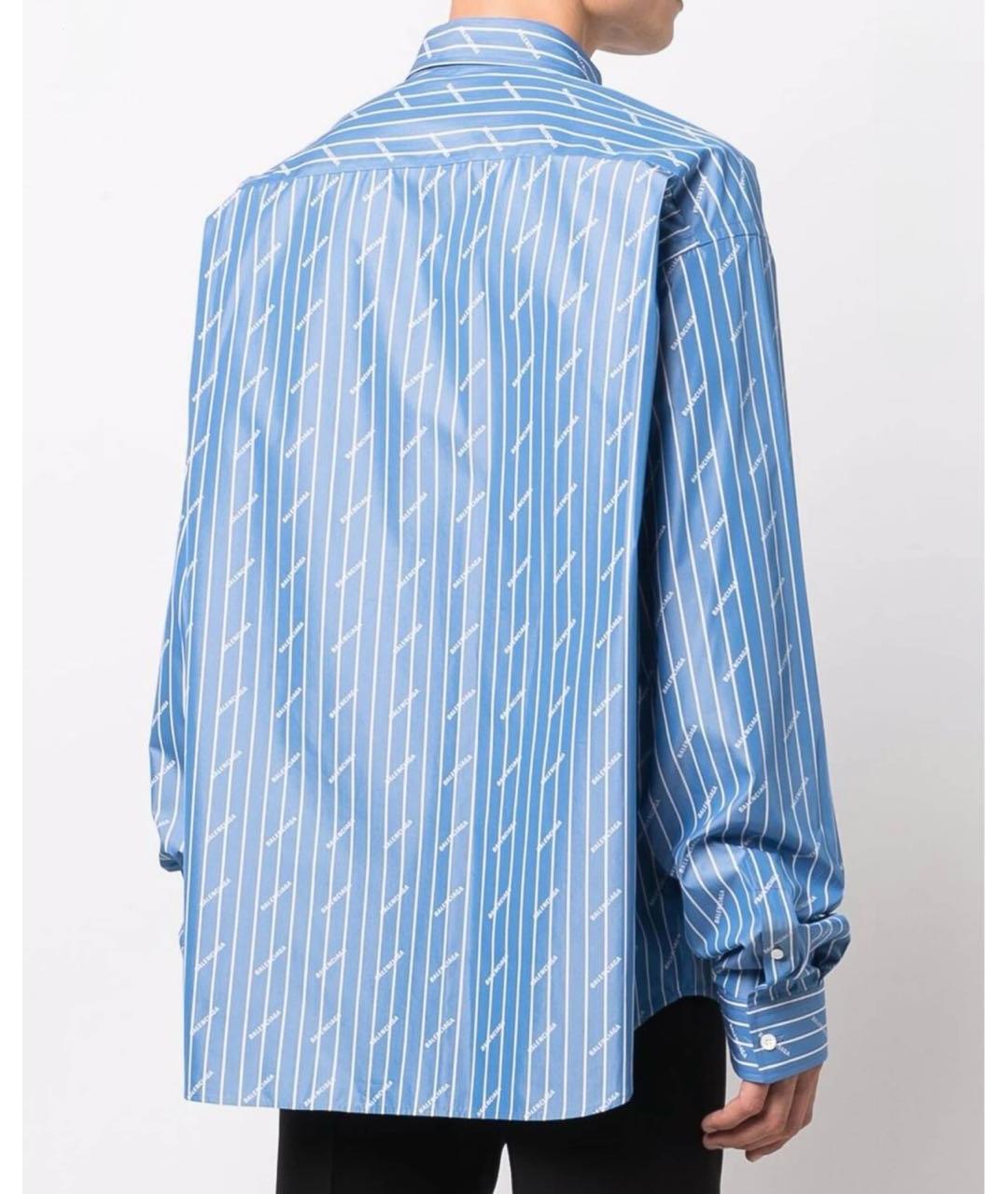 BALENCIAGA Голубая хлопковая классическая рубашка, фото 2