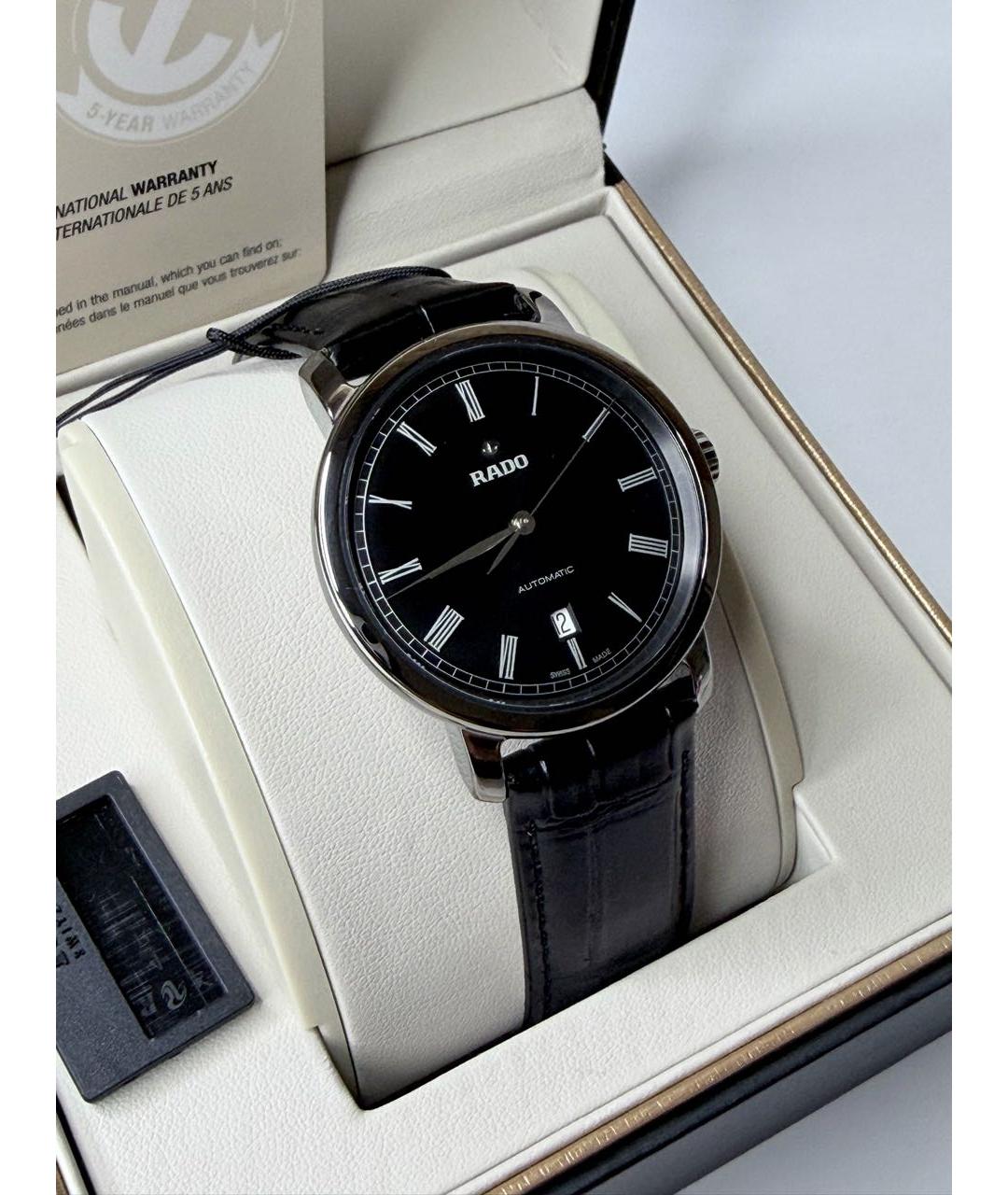 RADO Черные стальные часы, фото 3