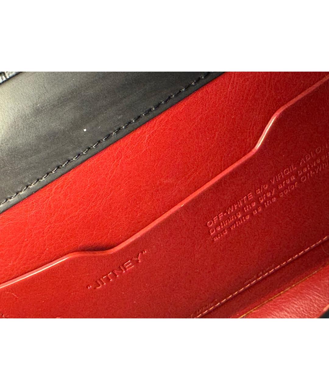 OFF-WHITE Черная кожаная сумка через плечо, фото 3