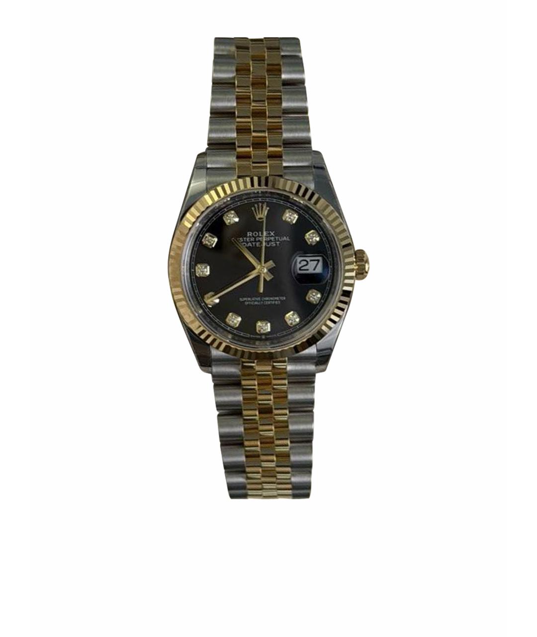 ROLEX Черные часы из желтого золота, фото 1