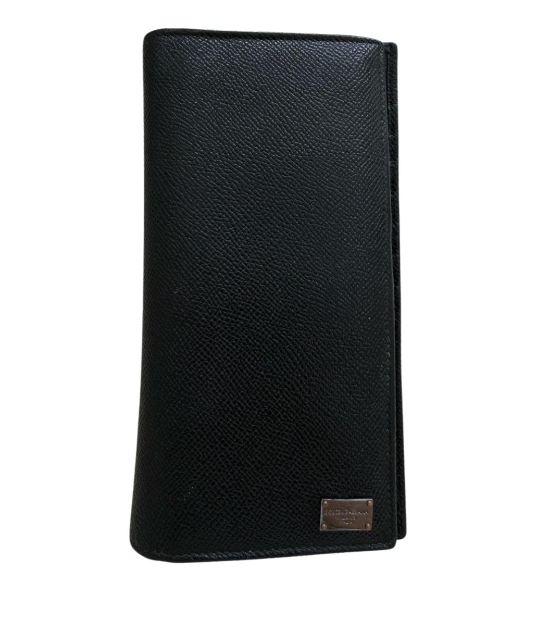 DOLCE&GABBANA Черный кожаный кошелек, фото 1