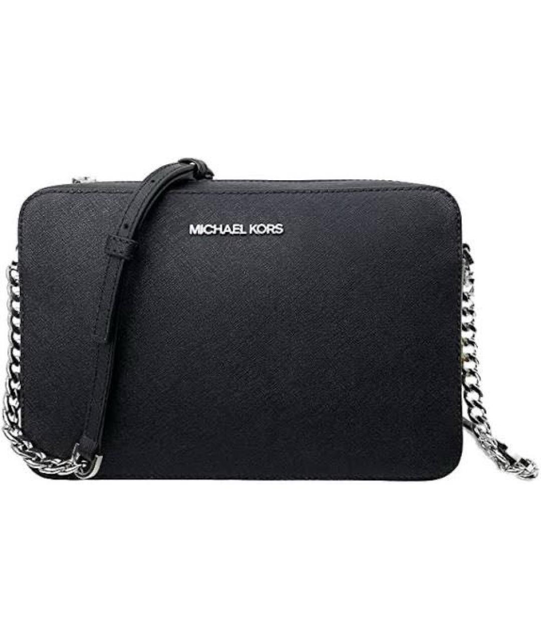 MICHAEL KORS Черная кожаная сумка через плечо, фото 1