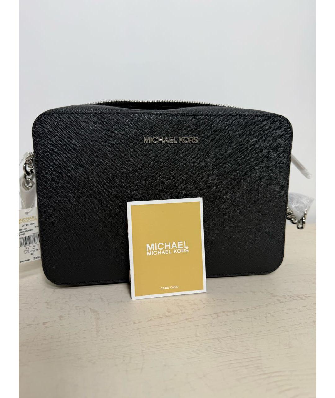 MICHAEL KORS Черная кожаная сумка через плечо, фото 6