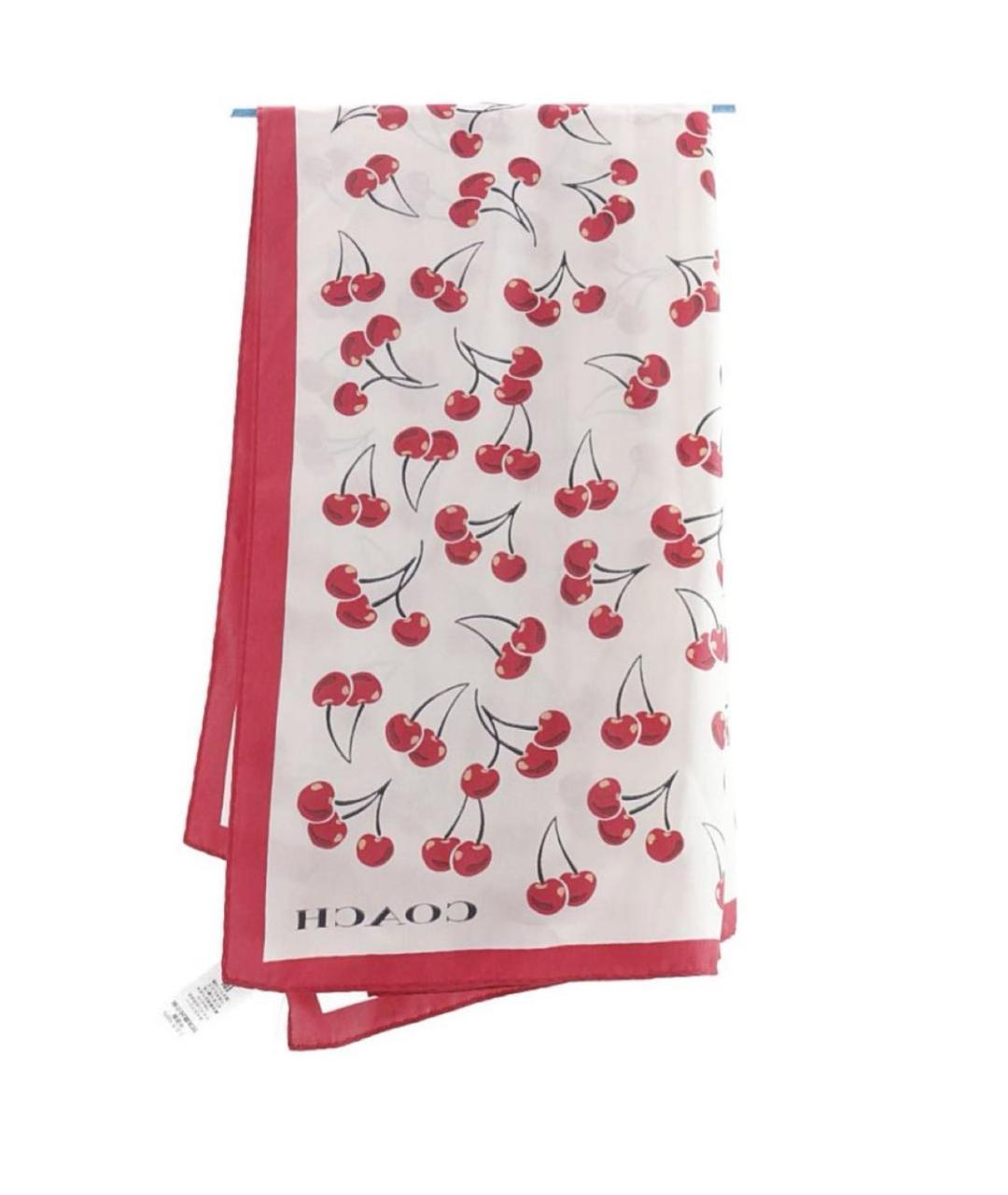 COACH Бордовый шелковый платок, фото 6