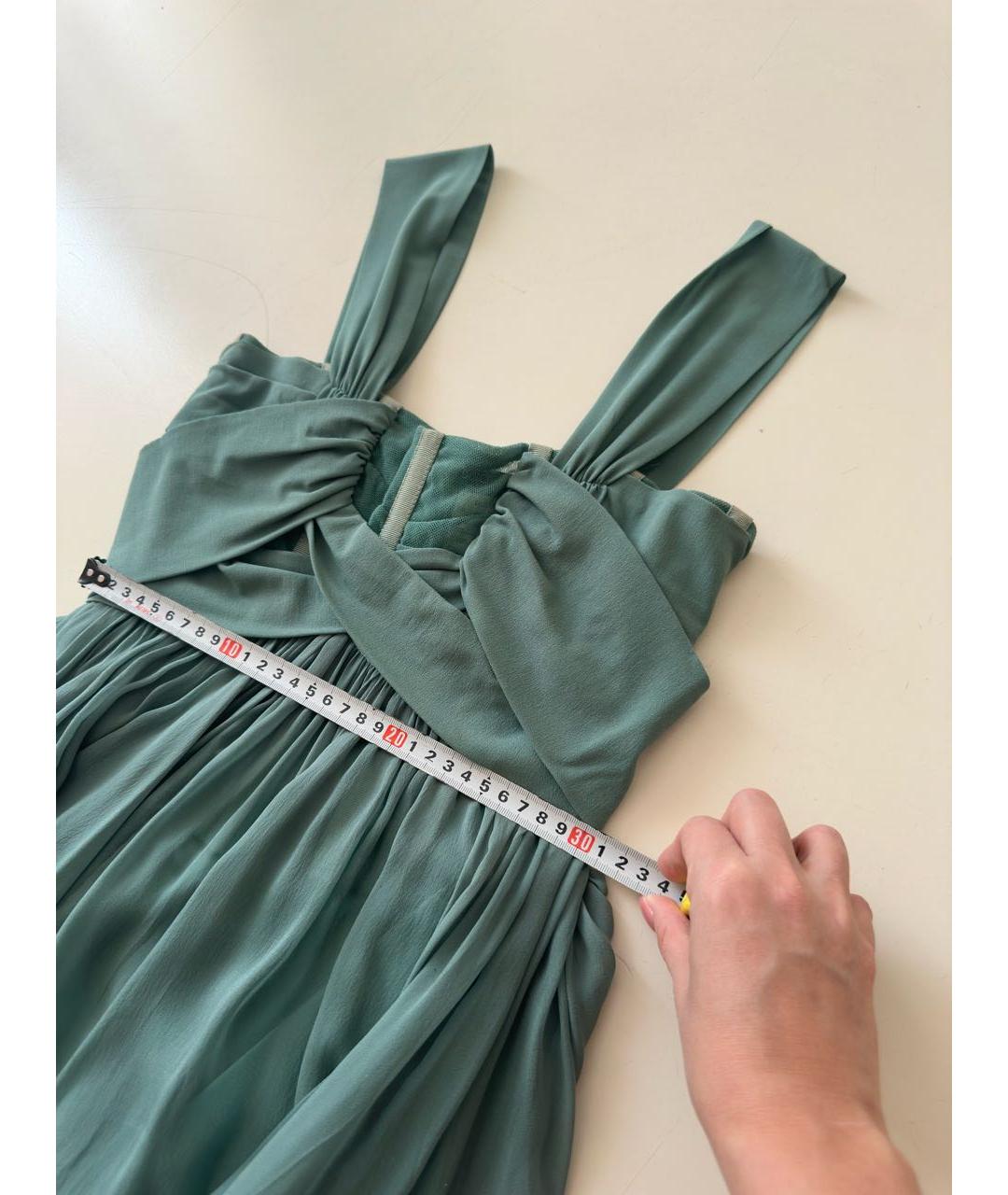 DOLCE&GABBANA Зеленые шелковое коктейльное платье, фото 7